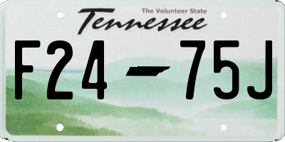TN license plate F2475J