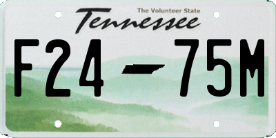 TN license plate F2475M