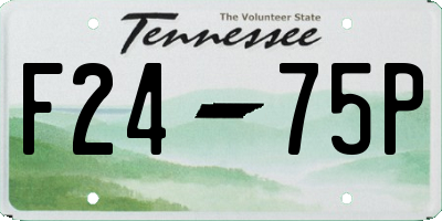 TN license plate F2475P
