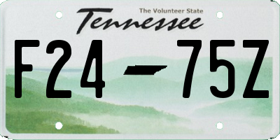 TN license plate F2475Z