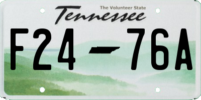 TN license plate F2476A