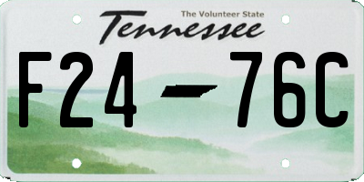 TN license plate F2476C