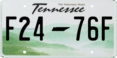 TN license plate F2476F