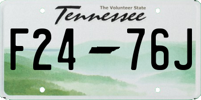 TN license plate F2476J
