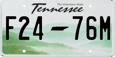 TN license plate F2476M