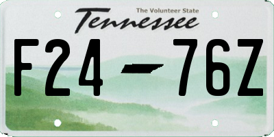 TN license plate F2476Z