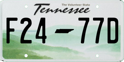TN license plate F2477D