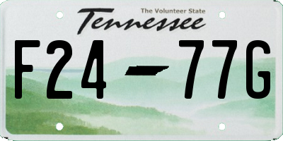 TN license plate F2477G