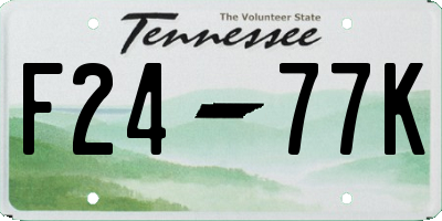 TN license plate F2477K