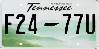 TN license plate F2477U