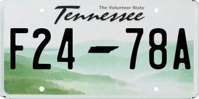 TN license plate F2478A