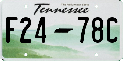 TN license plate F2478C