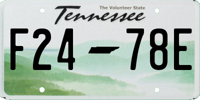 TN license plate F2478E