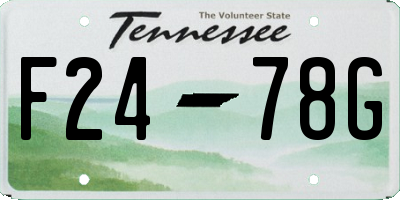 TN license plate F2478G