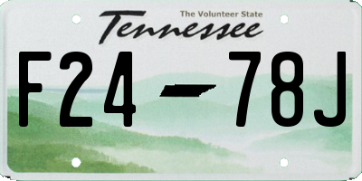 TN license plate F2478J