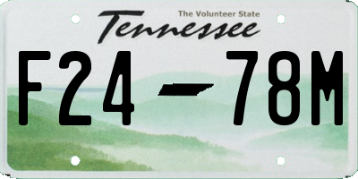 TN license plate F2478M