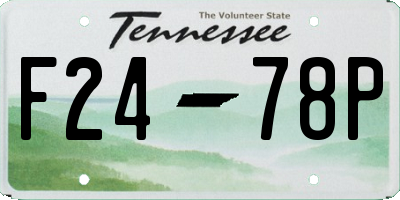 TN license plate F2478P