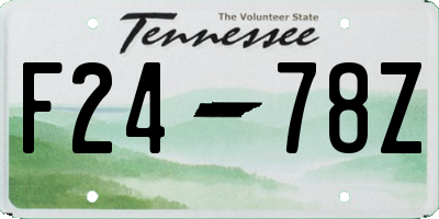 TN license plate F2478Z