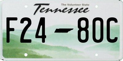 TN license plate F2480C