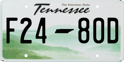 TN license plate F2480D