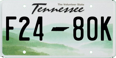 TN license plate F2480K