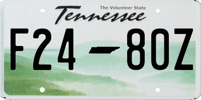 TN license plate F2480Z