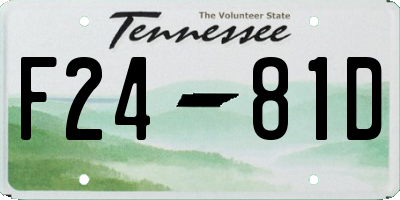 TN license plate F2481D