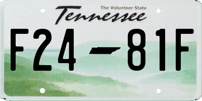 TN license plate F2481F