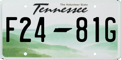 TN license plate F2481G