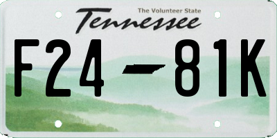 TN license plate F2481K