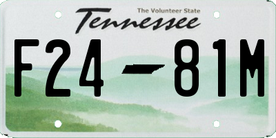 TN license plate F2481M