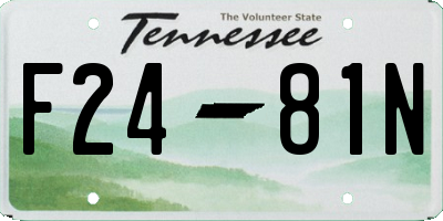 TN license plate F2481N