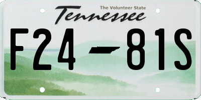 TN license plate F2481S