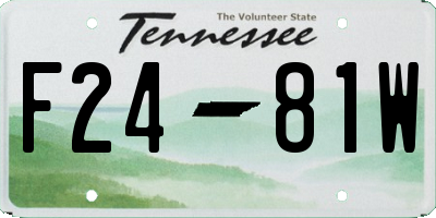 TN license plate F2481W