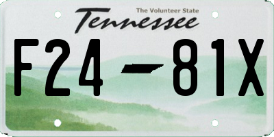 TN license plate F2481X