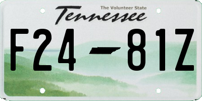 TN license plate F2481Z