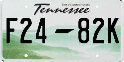 TN license plate F2482K