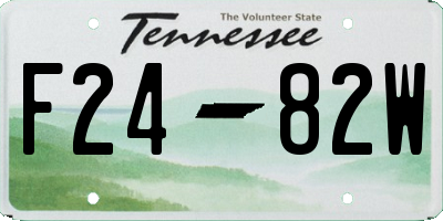 TN license plate F2482W