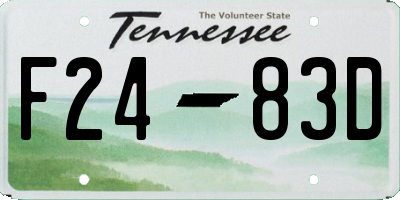 TN license plate F2483D