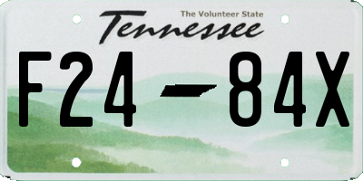TN license plate F2484X