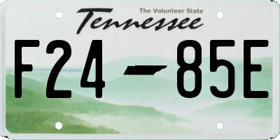 TN license plate F2485E