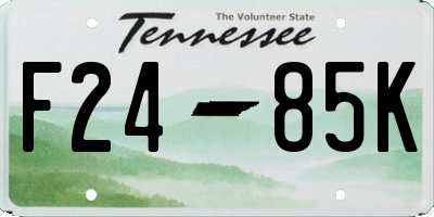 TN license plate F2485K