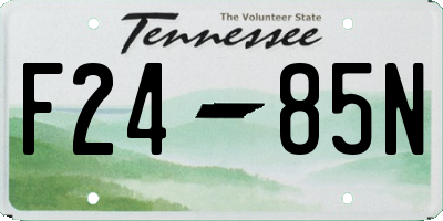 TN license plate F2485N