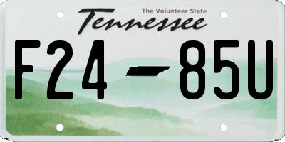 TN license plate F2485U