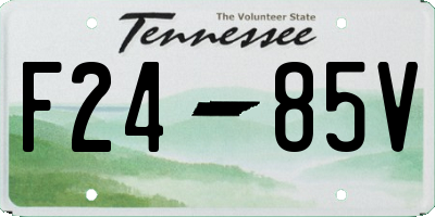 TN license plate F2485V
