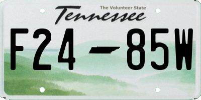 TN license plate F2485W