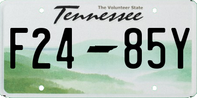 TN license plate F2485Y