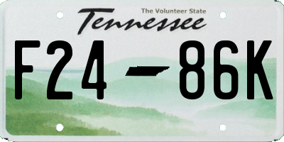 TN license plate F2486K