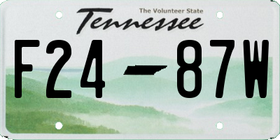 TN license plate F2487W