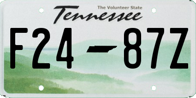 TN license plate F2487Z